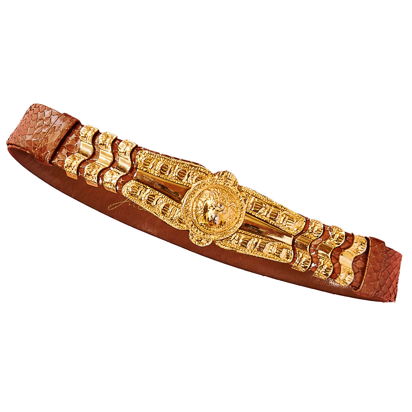 Judith Leiber Rare Vintage Belt Coil Stretch Medallion Judith Leiber Gold Vintage Belts for sale | eBay main image 2