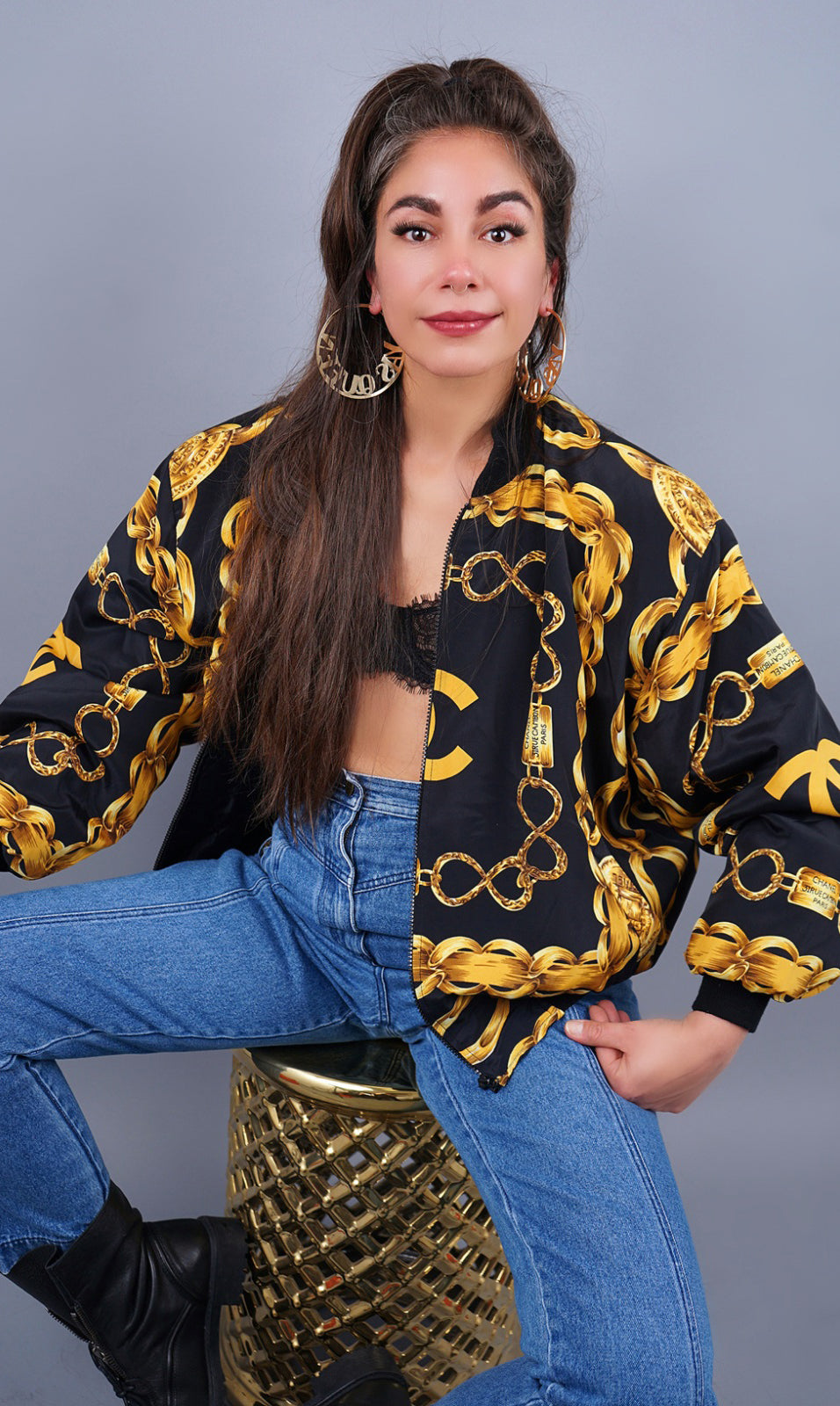 Chanel vintage bomber jacket Clearance