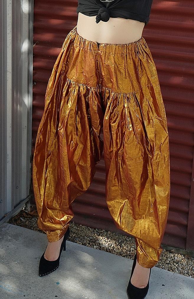 Vintage Copper Lamé Harem Pants