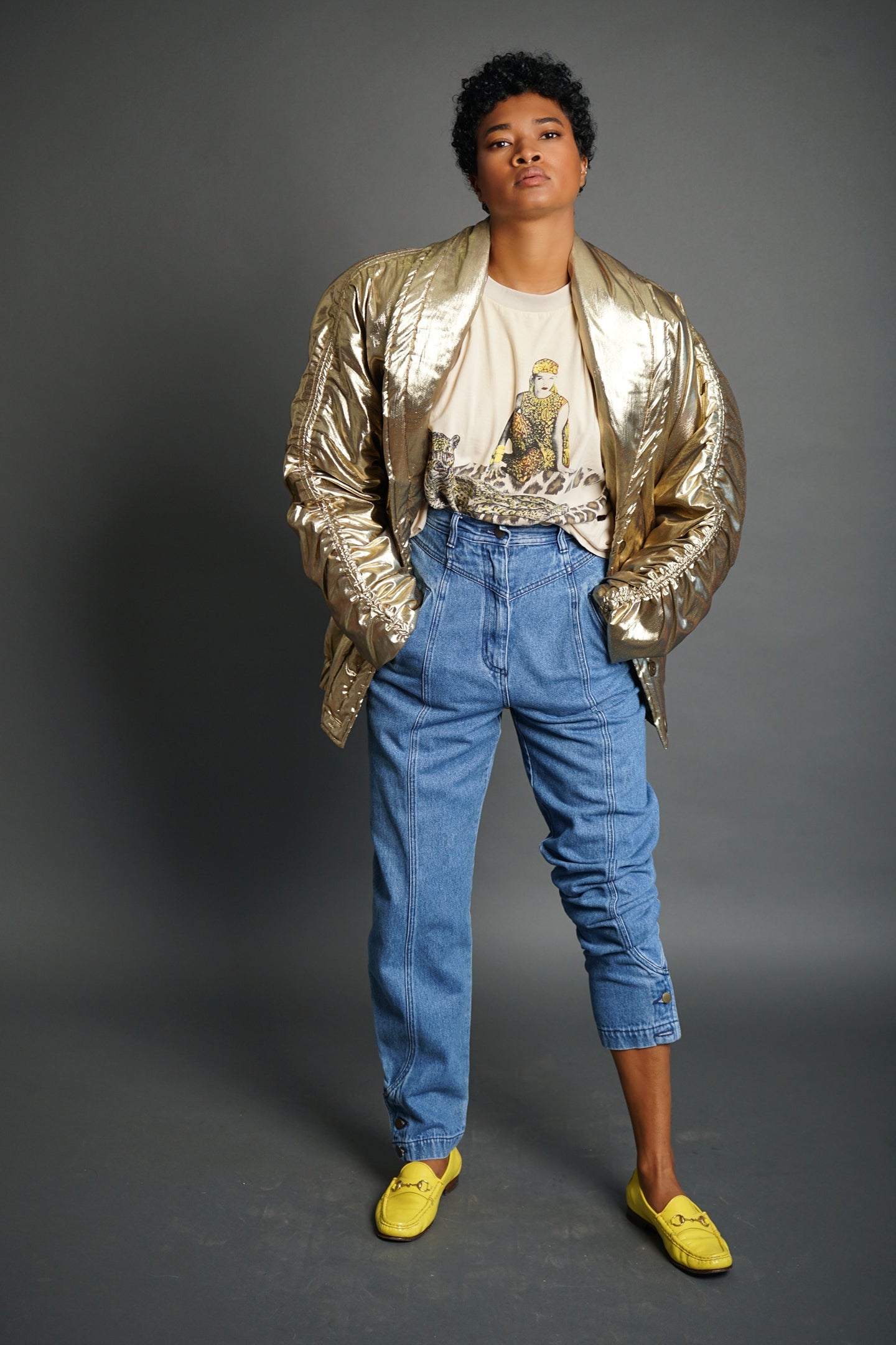 Vintage Patra Gold Puffer Jacket