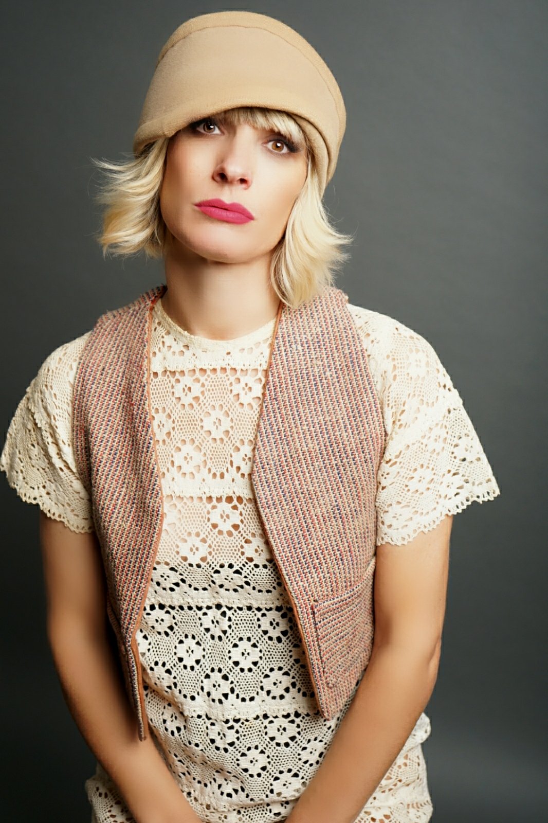 Vintage Cream Crochet Dress