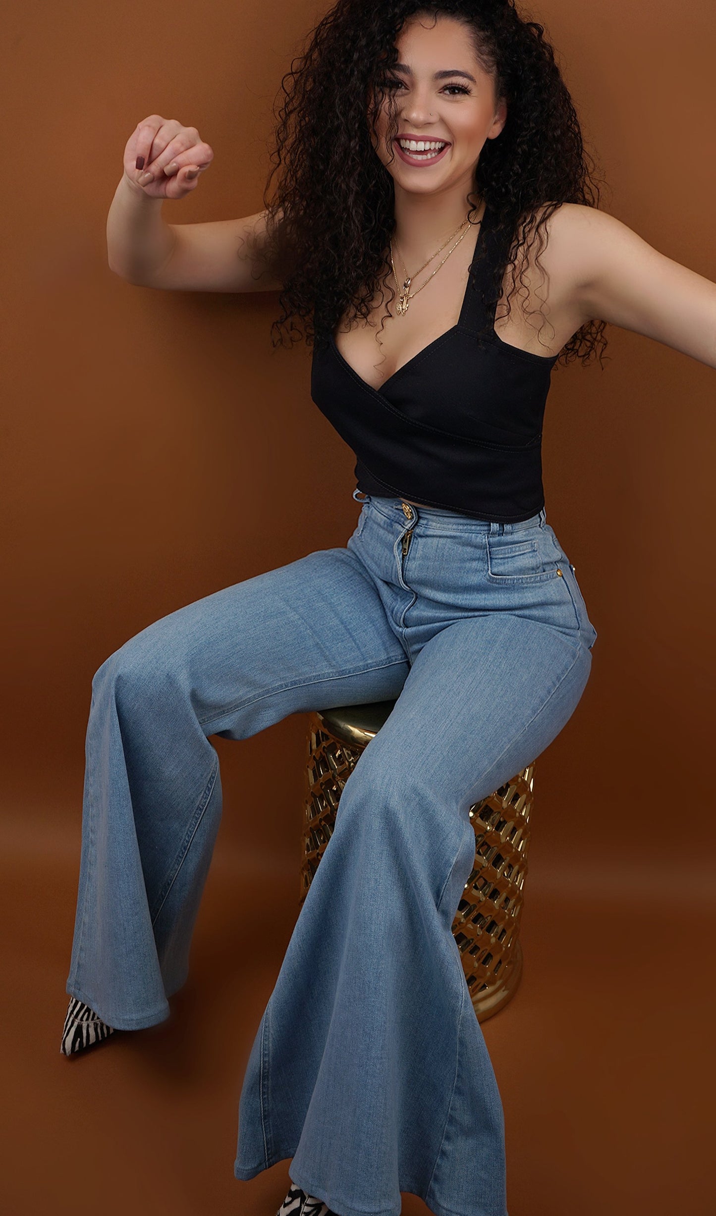 Balmain Light Wash Bell Bottoms