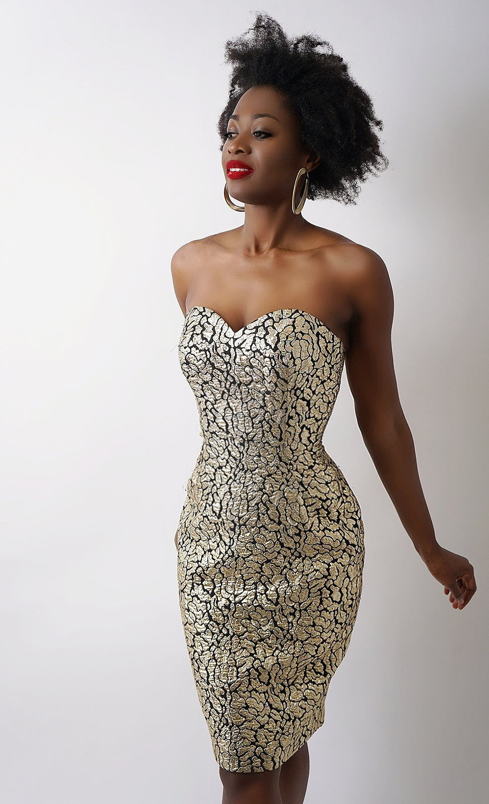 Vintage A.J. Bari Strapless Brocade Dress - 6