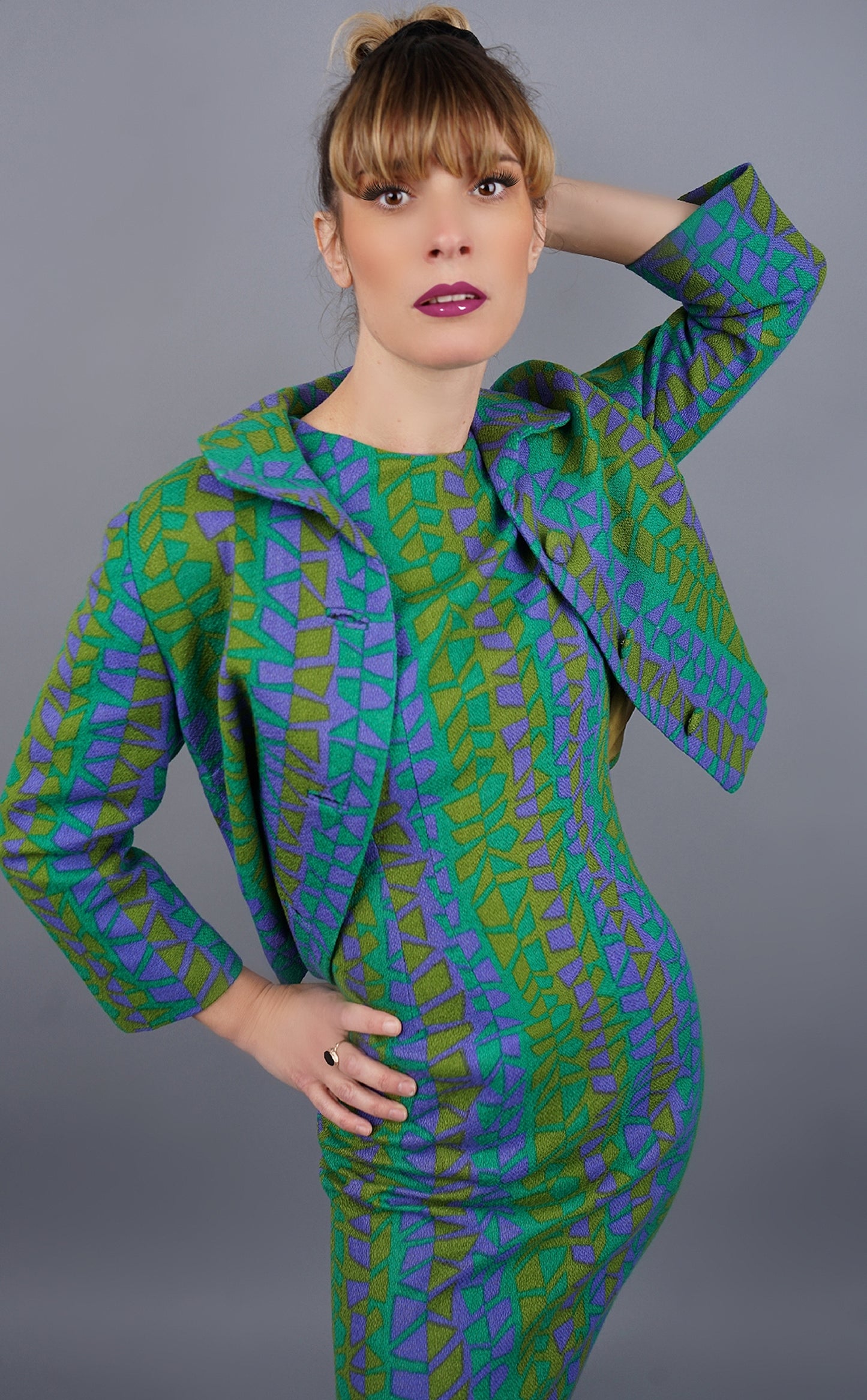 Vintage 1960's Shift Dress With Matching Jacket - S