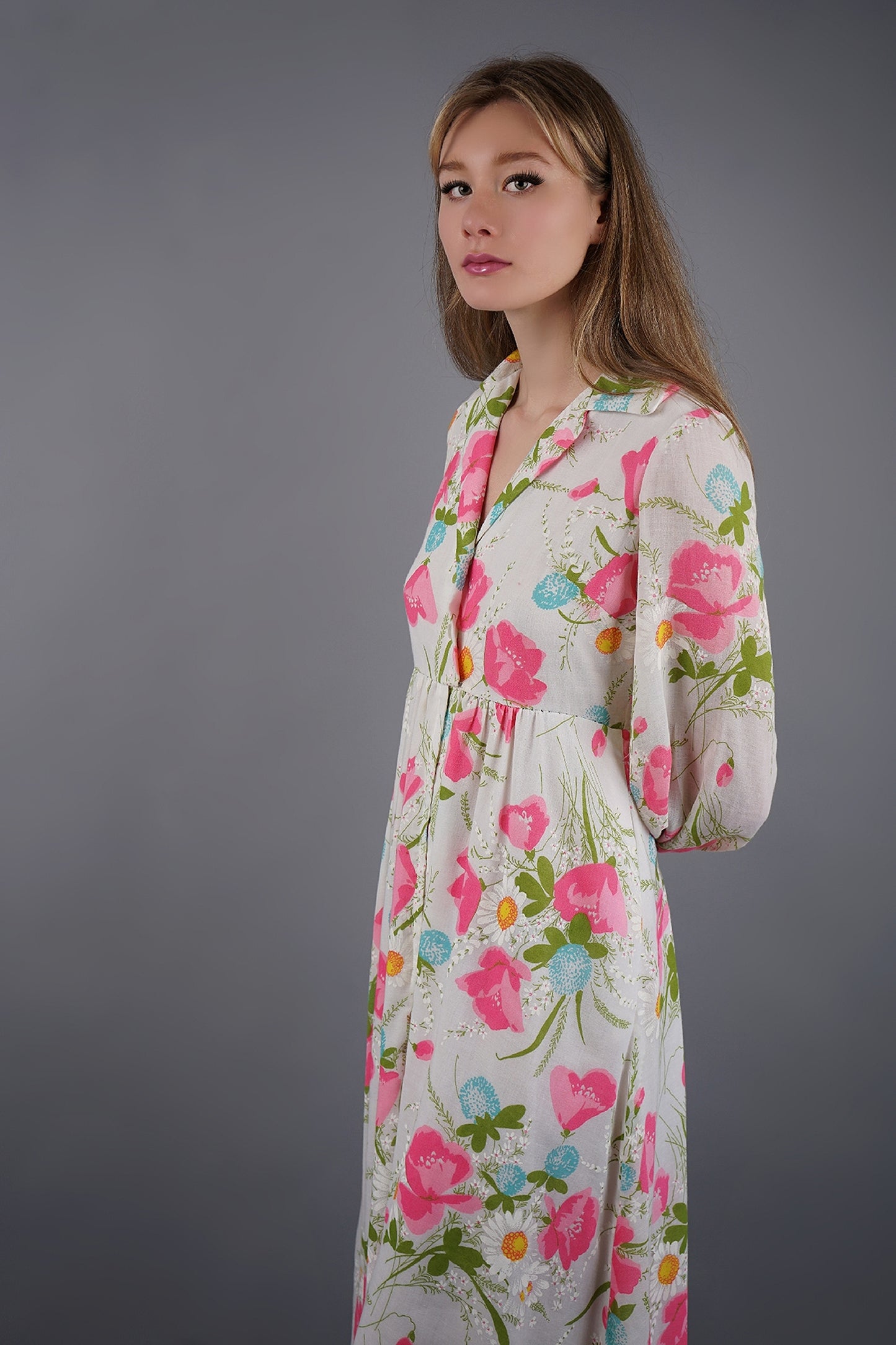 Vintage Floral 1970s Dress