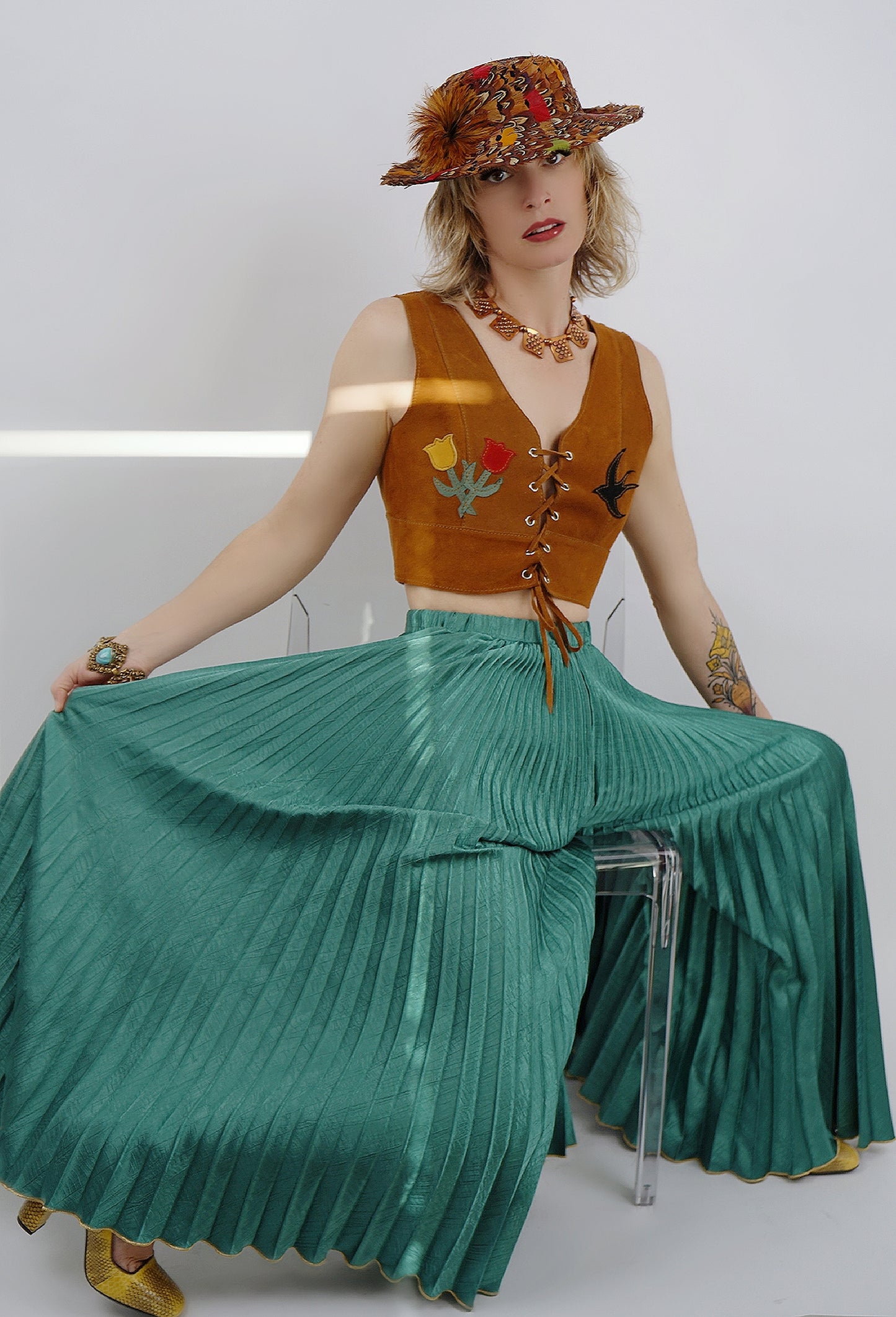 Vintage Jeanne Marc Pleated Palazzo Pant