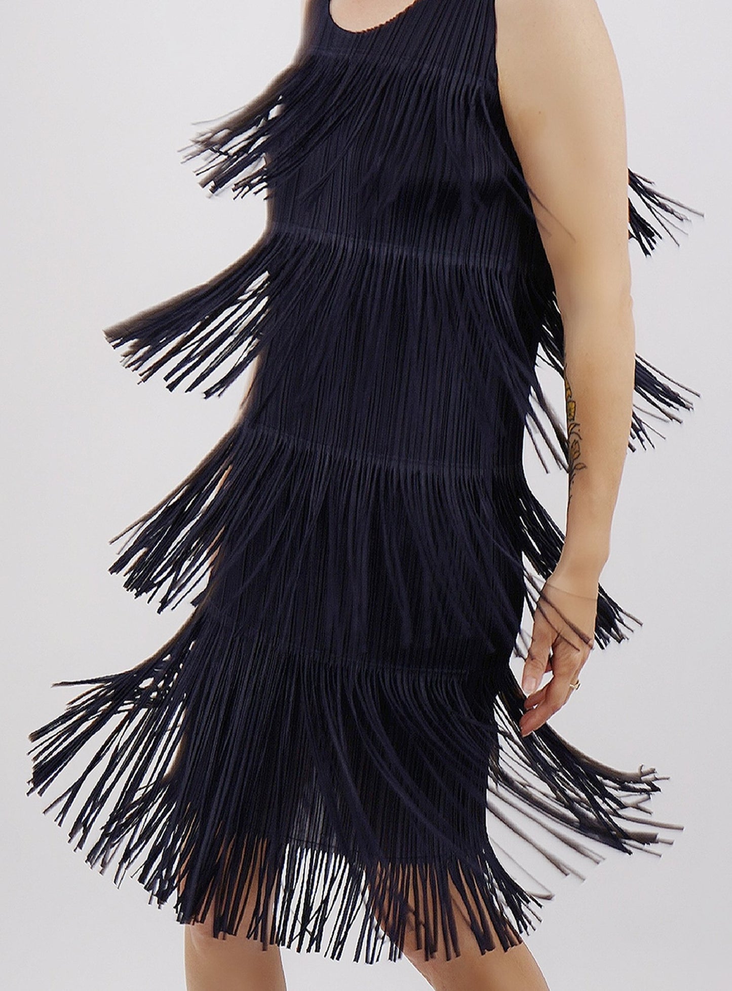 Issey Miyake Micro Pleat Fringe Dress