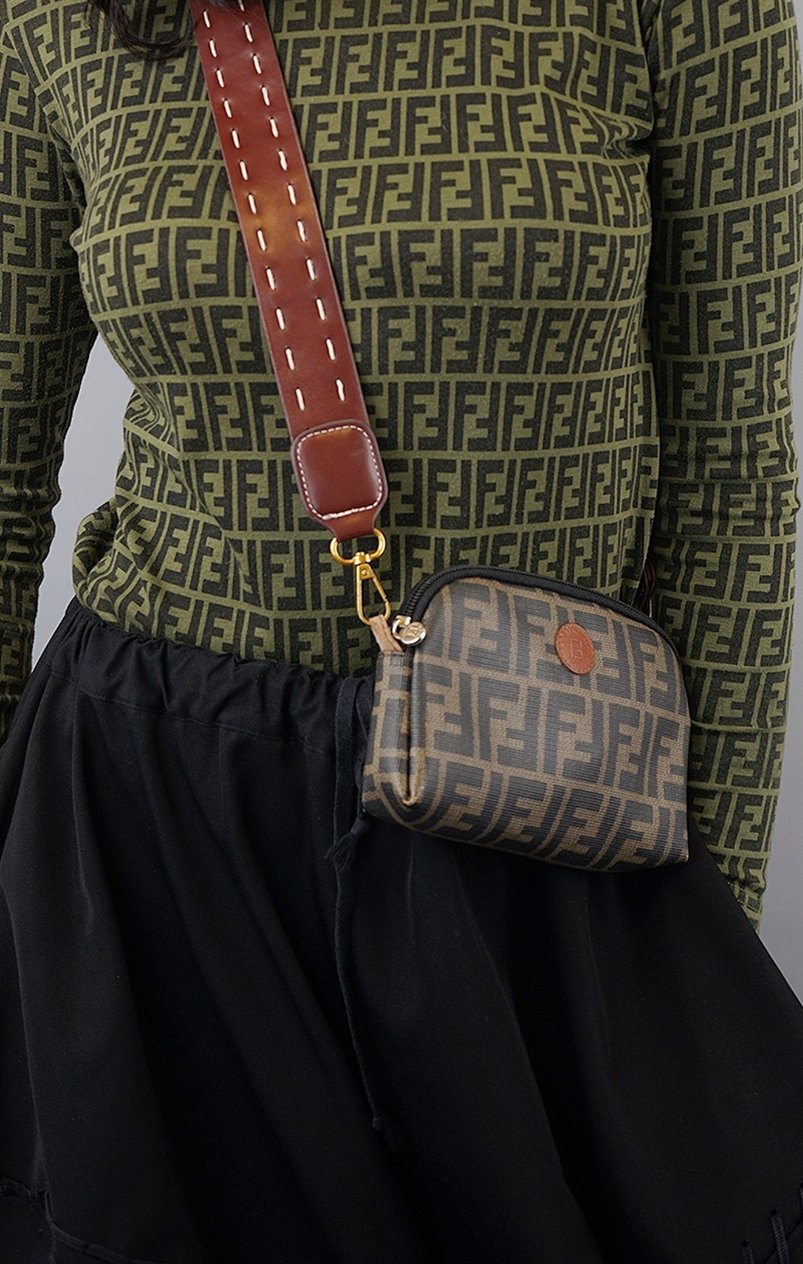 Vintage Fendi Zucca Cosmetic Handbag