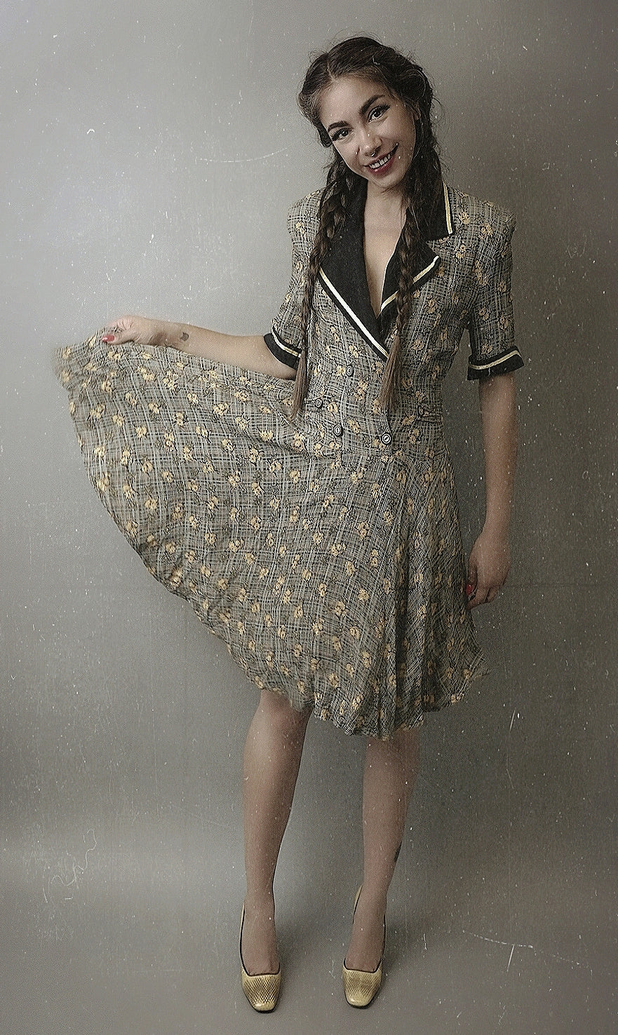 Vintage Floral Sailor Dress - M Vintage Floral Sailor Dress - M