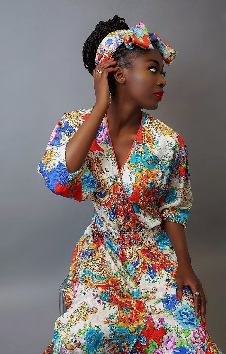 Diane Von Freis Floral Silk Dress - M