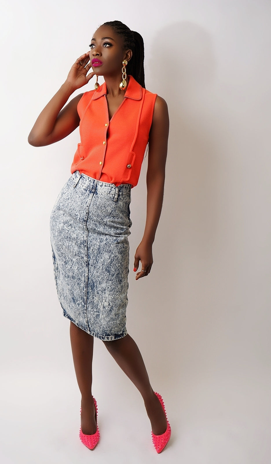 Vintage Orange Double Knit Vest