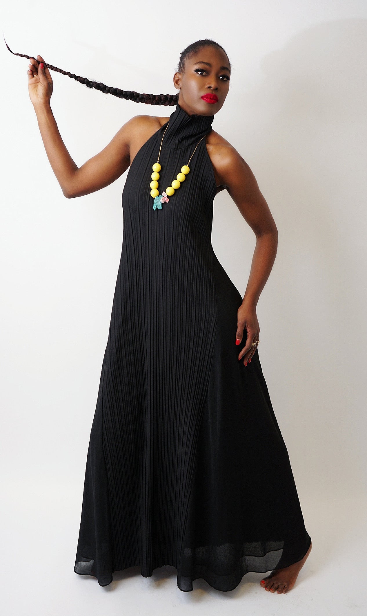 TOV Micropleat Maxi Dress - M
