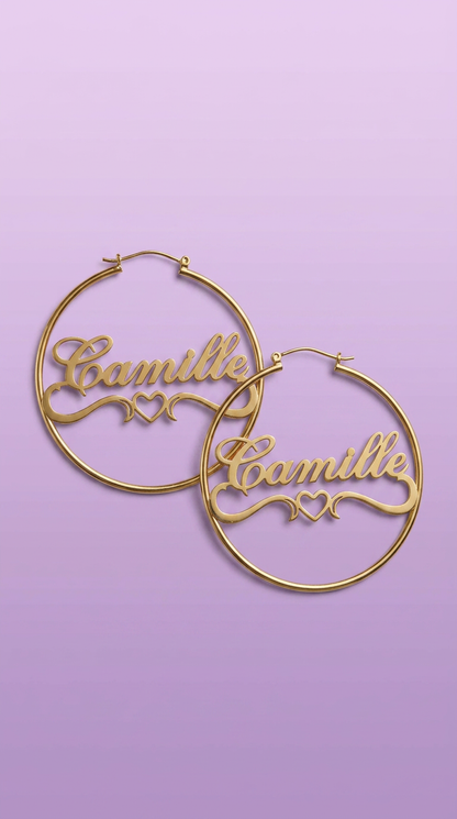 CUSTOM 14k GP Stainless Steel Nameplate Earrings