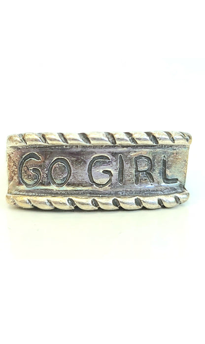 Sterling Silver 'GO GIRL' Ring