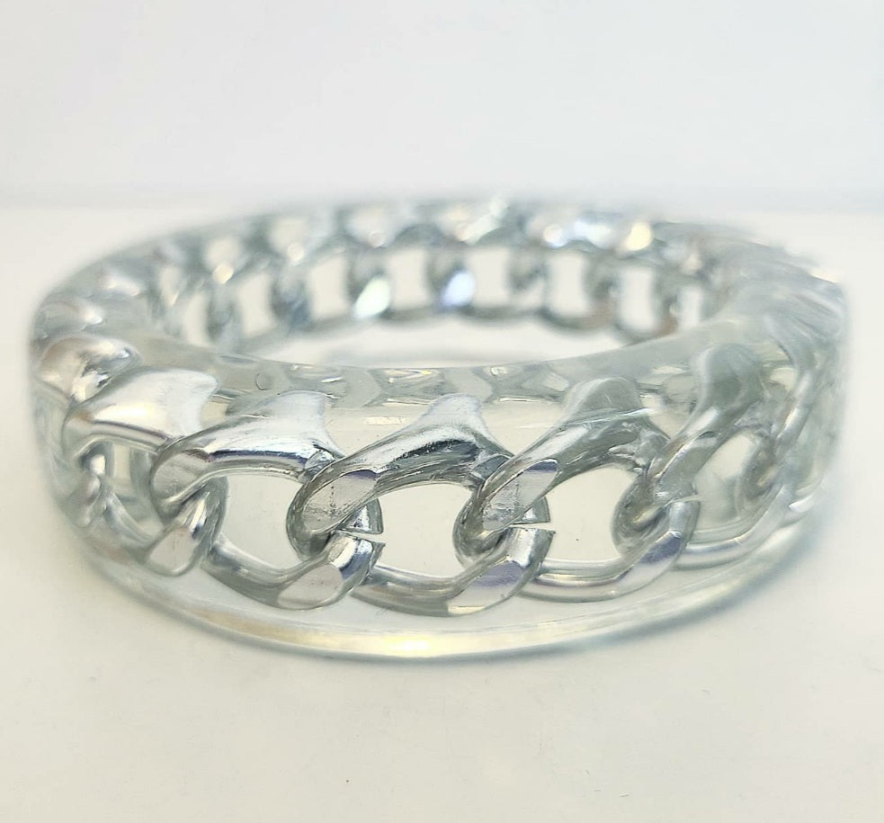 Chainlink Clear Lucite Bangle
