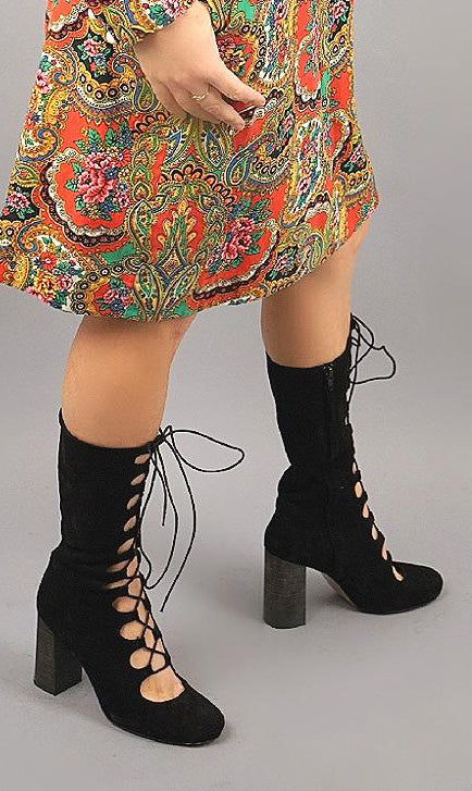 Vintage 1960's Lace Up Suede Boots