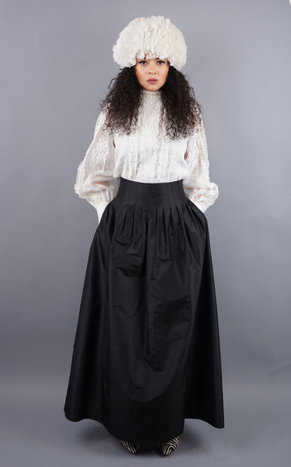 Vintage High Waist Taffeta Skirt