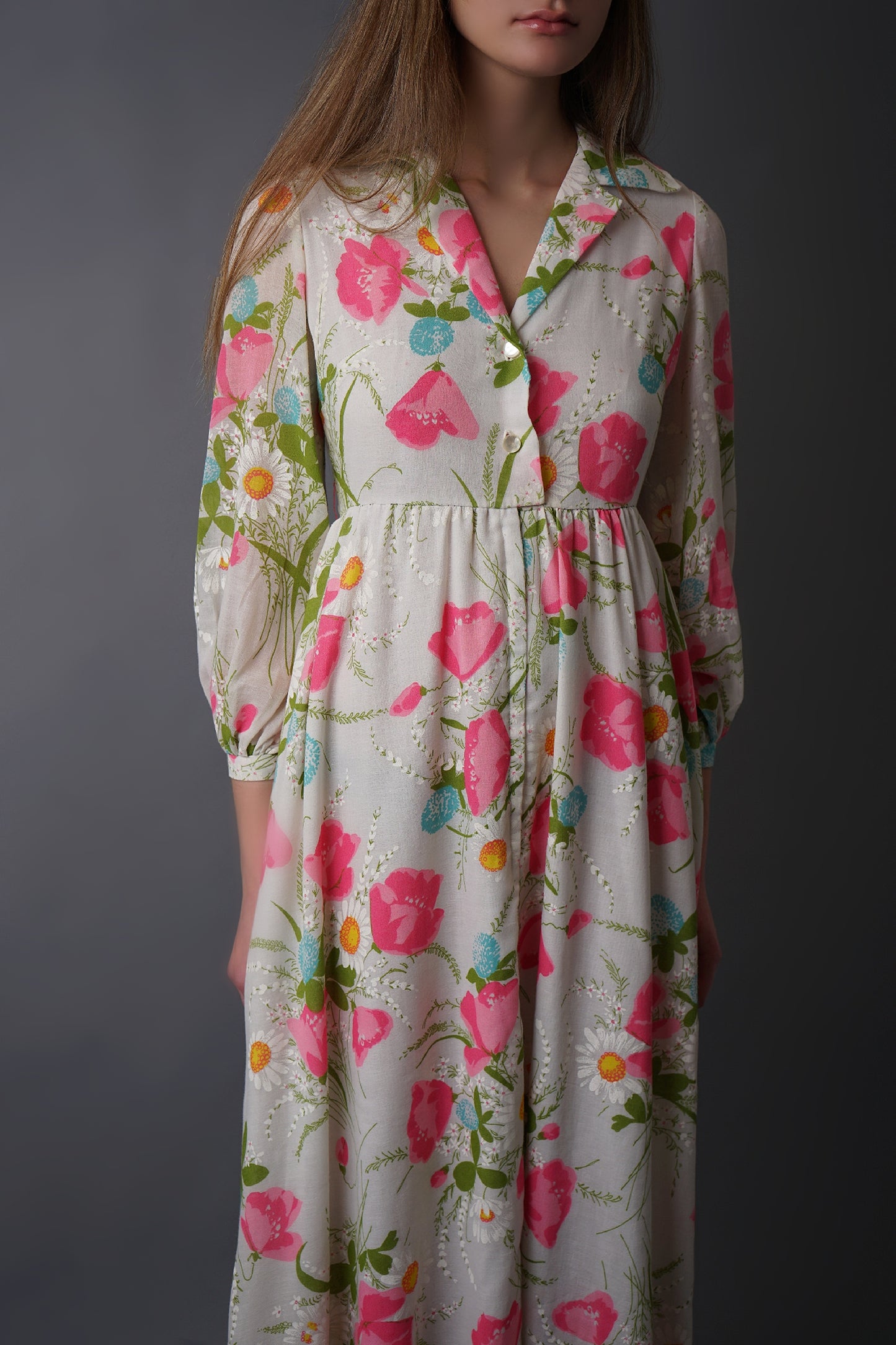 Vintage Floral 1970s Dress