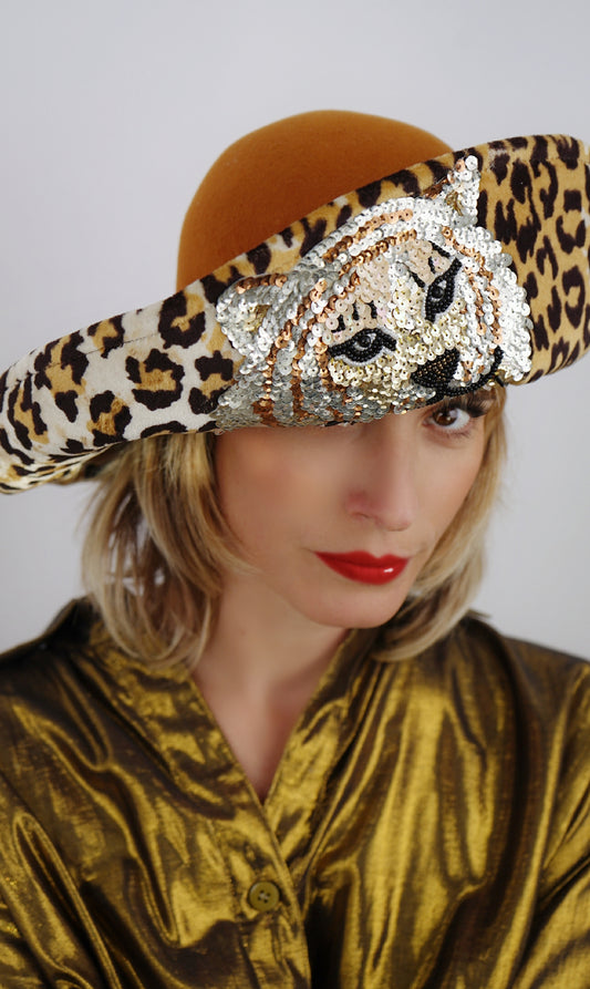 Vintage Adolfo Leopard Print Hat