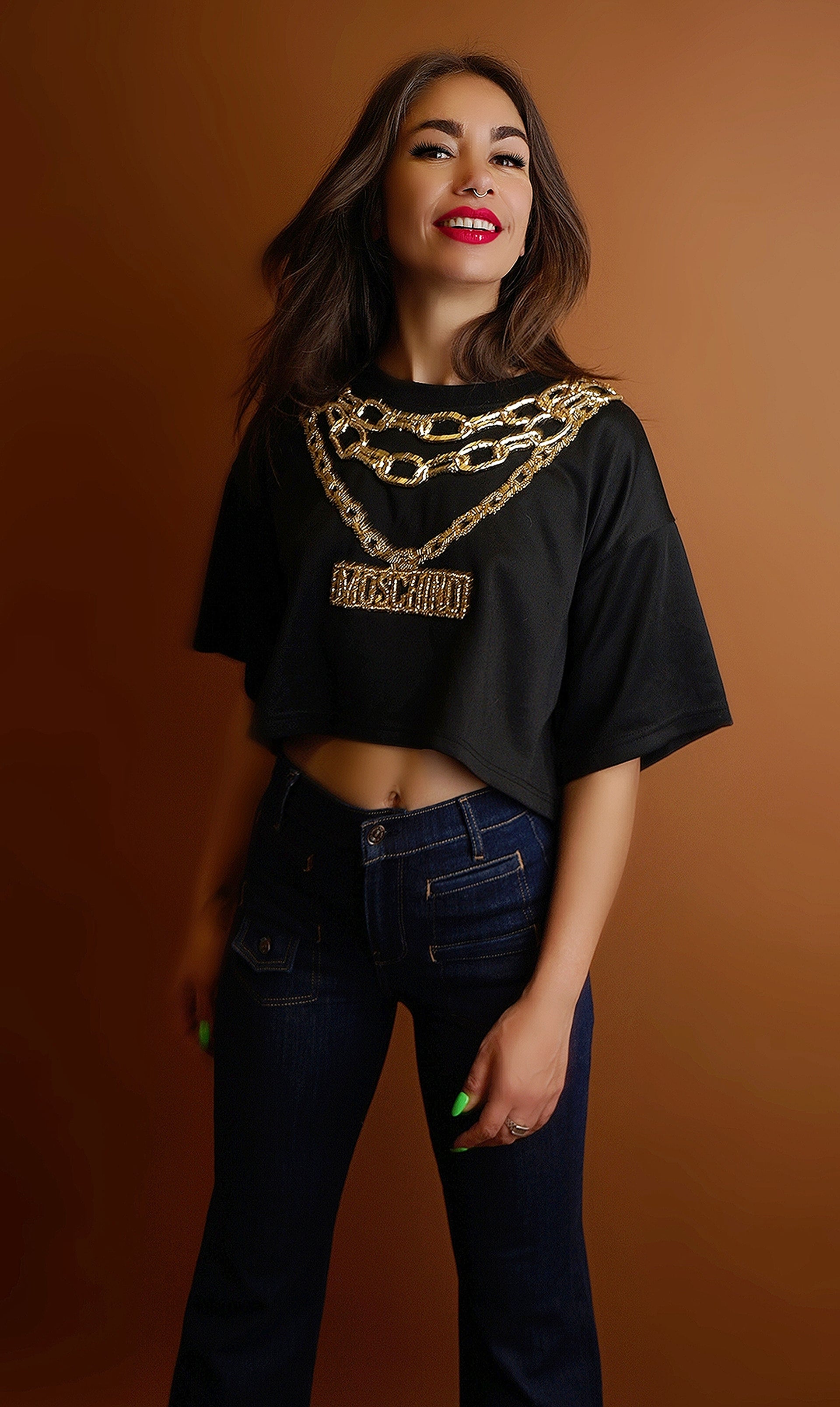 Moschino Embroidered Chains Top