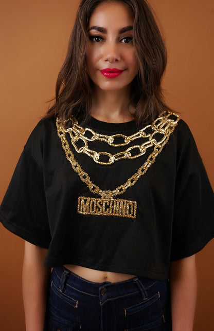 Moschino Embroidered Chains Top