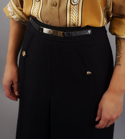 Vintage A-Line Metal Belt Skirt - M